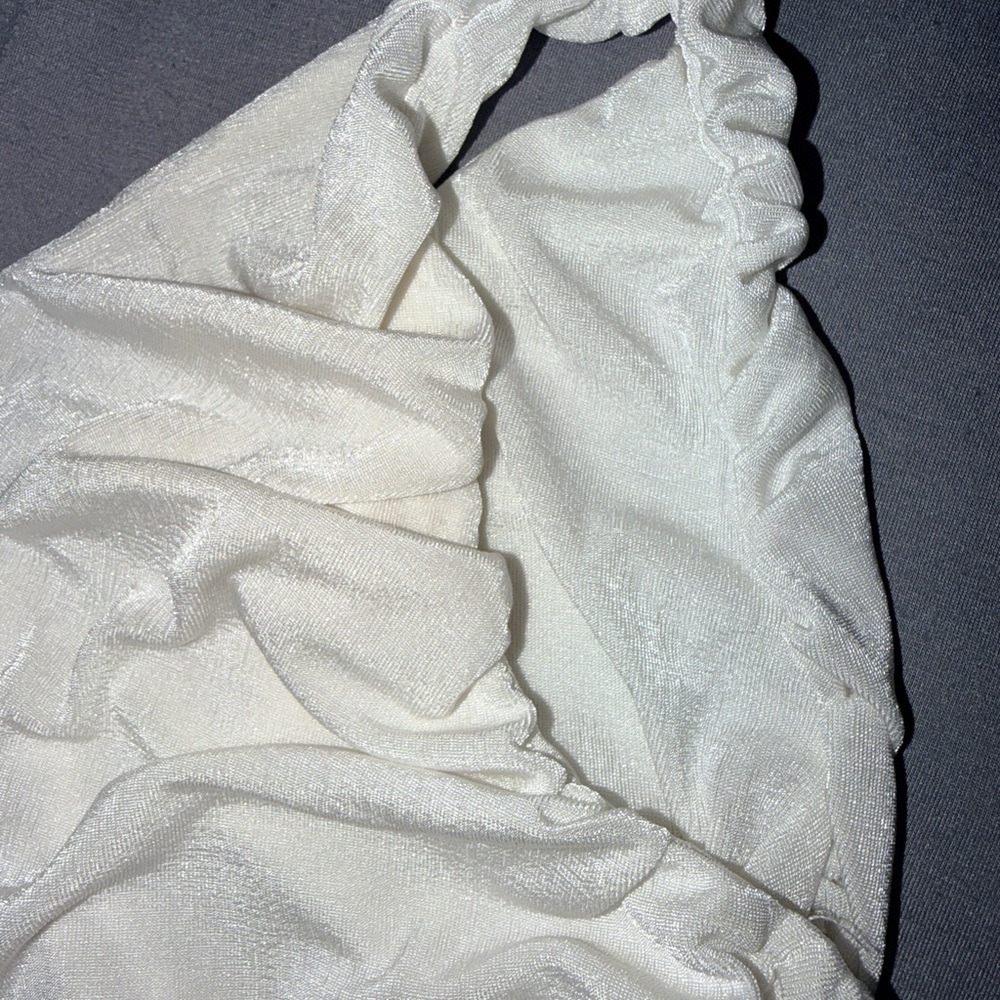 White Ruched One-Shoulder Top - Picture 2 of 3